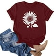 thumbnail image 3 of Youyipin womens tops Graphic Tees Sunflower Vintage Flower Shirts Inspirational Tees Casual Faith Shirt summer tops for women, 3 of 5