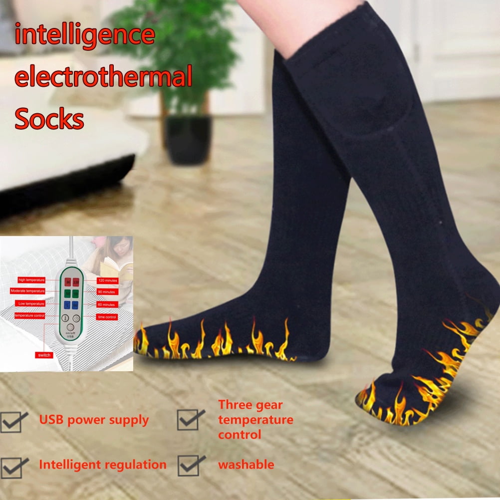 Chaussettes Chauffantes Rechargeables 3 Réglages Jusqu'à 60°C - Chaussettes Chauffantes Homme Femme Pour Chasse, Ski, Pêche, Vélo Et Randonnée
