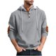 thumbnail image 2 of pstuiky camisa de manga larga para hombre, Blusa informal holgada de color liso con botones y cordón de moda para hombre, de manga larga, con capucha top de hombre m, 2 of 8