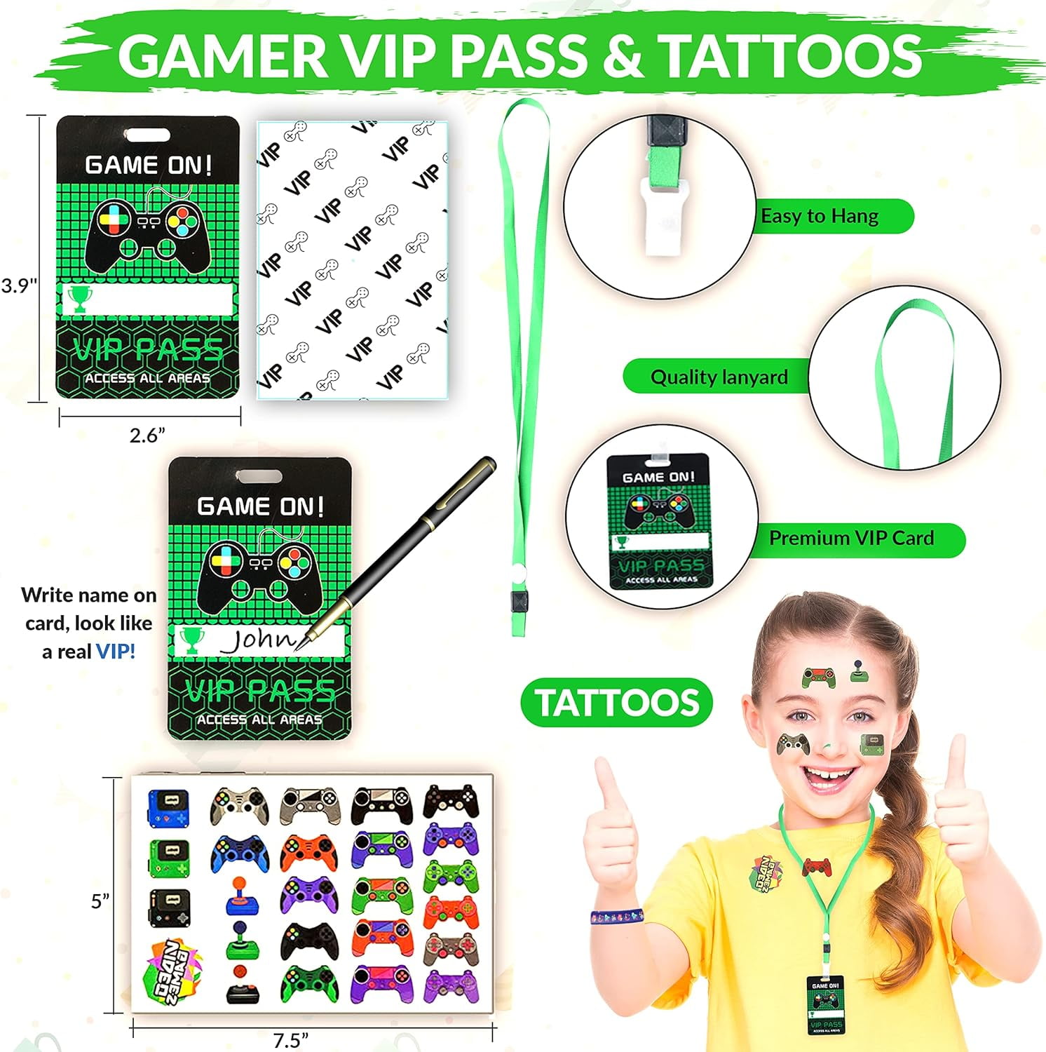 Happy Greetings 86 Pcs Video Game Party Favors for Kids, Gaming Party Favors - 12 set of Game ON Pass Keychain Wristband Treat Bags Straws, Level UP Themed Gamer Boys Birthday Goodie Bag Fillers