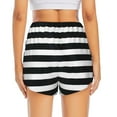 thumbnail image 4 of Uemuo Black And White Stripes Pattern Women's Athletic Shorts High Waisted Running Shorts with Liner Pockets Gym Elastic Workout Shorts-X-Large, 4 of 9