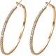 thumbnail image 2 of Pendientes de aro de diamantes brillantes para mujer - Pendientes colgantes de plata de ley 925 con piedras de corte redondo para regalo de cumpleaños y glamour cotidiano, 2 of 2
