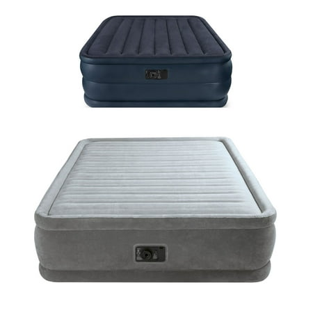 intex pump airbed mattress downy plush built queen air