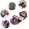 thumbnail image 6 of Ccpelsie Girls Sparkle Princess Dress Shoes Bow Wedding Party Flower Bridesmaids Mary Jane Ballet Flats for Kid Toddler(Dark Purple,9), 6 of 9