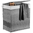 thumbnail image 1 of 110L Handwoven Laundry Hamper, Foldable Laundry Basket with Lid and Removable liner Bags, 1 of 7