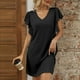 thumbnail image 2 of Vestido de Malla para las Mujeres Sexy, Cuello Redondo de Color Sólido, Vestido de Bolsillo sin Mangas, 2 of 6