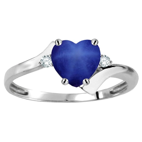 Original Star K� Heart Shape 6mm Created Star Sapphire bypass Ring