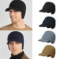 thumbnail image 4 of Winter Warm Mens Knitted Beanie Hat With Brim Ear Protection Caps Skull New P0, 4 of 8