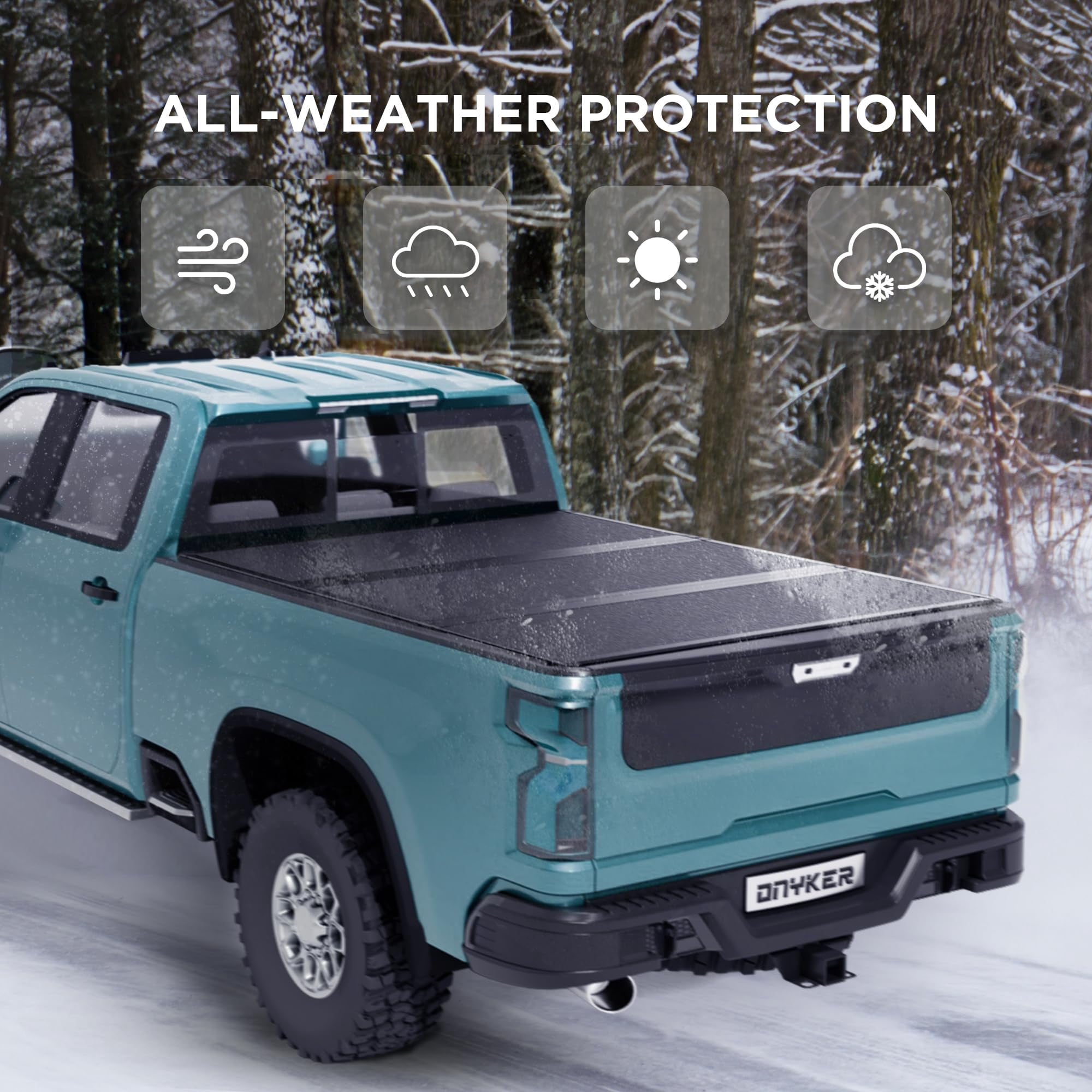 Hard Tri Fold Truck Bed Tonneau Cover Compatible with Chevy Silverado GMC Sierra 1500 New Body Style 2019-2025,Fits 5.8 ft Bed