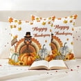 thumbnail image 3 of Turkey Outdoor Waterproof Pillow Covers, Thanksgiving Fall Pumpkin Maple Leaf Autumn Decorative Square Throw Pillowcase Sofa Cushion Sham for Patio/Couch/Chair, 18"x18" 2 Pack, 3 of 8