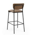 thumbnail image 5 of Pu Faux Leather Bar Stools Set of 2, Pub Barstools with Back and Footrest,Modern Armless Bar Height Stool Chairs, 5 of 9