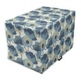 thumbnail image 1 of Flowers Dog Crate Cover, Blossom Bouquets Digital Painted Romantic Botanical Pastel Graphic Elements, Easy to Use Pet Kennel Cover Small Dogs Puppies Kittens, 7 Sizes, Slate Blue Beige, by Ambesonne, 1 of 6