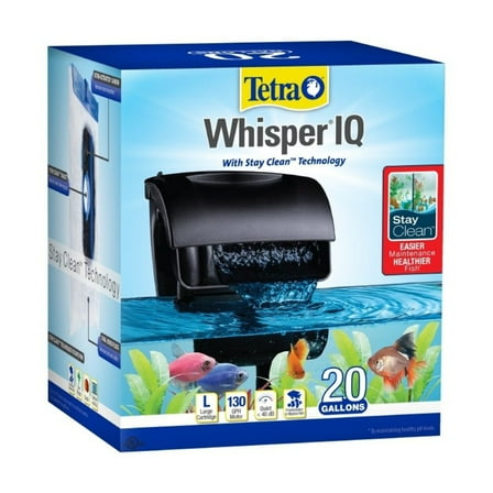 Tetra Whisper IQ Power Filter 20 Gallons, 130 GPH, With Stay Clean Technology