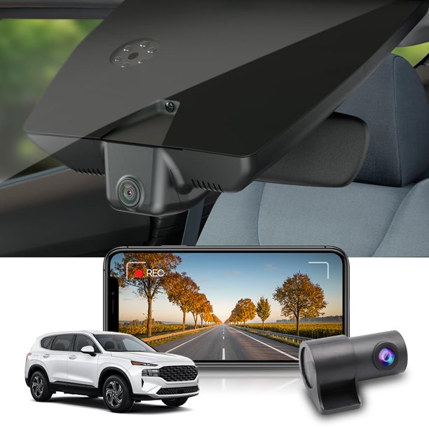 Cámara de salpicadero FITCAMX delantera 4K+trasera 1080P Hyundai Santa Fe 2021
