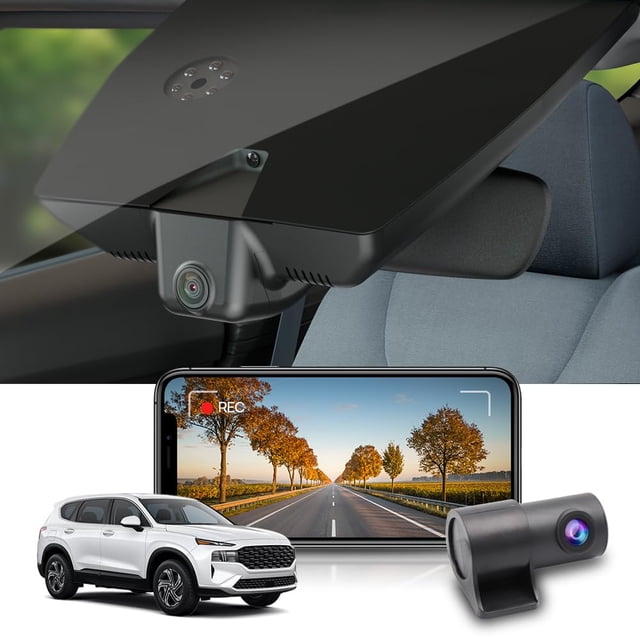 Cámara de salpicadero FITCAMX delantera 4K+trasera 1080P Hyundai Santa Fe 2021