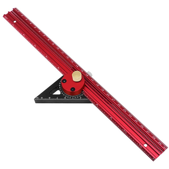 Riwcyla Multifunctional Scribing Tool Aluminum Alloy Compass Scriber 360° Circular Arc Drawing Ruler Marking Gauge with Metric and Imperial Scales for Woodworking Carpenter