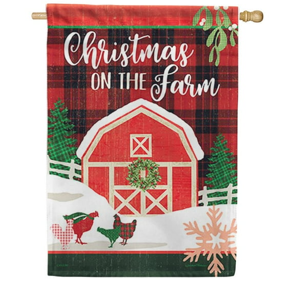 Carson Double Sided House Flag - Holiday Farm, Premium Dura Soft Fabric, Outdoor Yard Decorative Seasonal Flag, Size: 28" x 40"