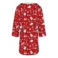 thumbnail image 5 of Women's Fleece Plush Robe Long Warm Plush Bathrobe Loungewear Jacket Printed Comfort Robe, 5 of 5