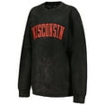 thumbnail image 2 of Women's Pressbox Black Wisconsin Badgers Comfy Cord Vintage Wash Basic Arch Pullover Sweatshirt, 2 of 3