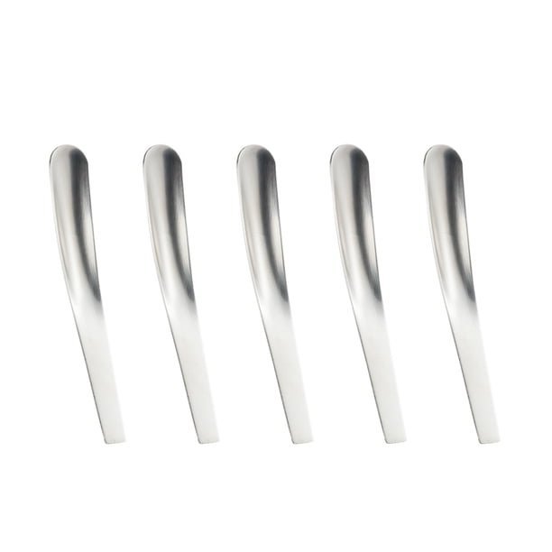 5 cucharas soperas de acero inoxidable, minicucharas planas multifuncionales para café, té helado, para el hogar, hotel y restaurante.