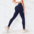thumbnail image 4 of HKYNLAG Leggings with Pockets for Women Tummy Control Workout Sports Yoga Athletic Leggings with Pockets Navy M, 4 of 5