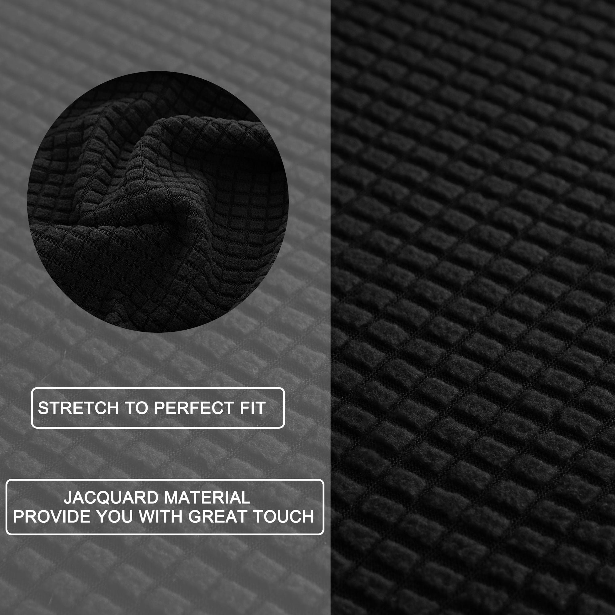 PiccoCasa Jacquard Sofa Covers Strech Thick Couch Slipcover, Black X-Large