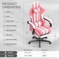 thumbnail image 4 of Lointain Pink Gaming Chairs with Footrest, PC Computer Chairs for Adults, Ergonomic Office Chair with Height Adjustment,Retractable Footrest,Headrest & Massage Lumbar Support,Racing Game Gamer Chair, 4 of 8