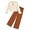 Solid Brown, variant on WESIDOM Girls Clothes Fashion Little Girl Clothes Dropped Shoulder Solid Long Sleeve Top+Pants 2Pcs Kids Clothing