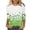 D-White, variant on St Patrick's Day T Shirt for Womens Green Leaf Print Irish 3/4 Sleeve Loose Pullover Tops