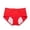 Red, variant on Krdevn Women Solid Mid Rise Bikini Underwear Extended Side 4 Layer Absorbent Leak Proof Cotton Breathable Reusable Menstrual Daily Panties Multi Pack Size:2XL