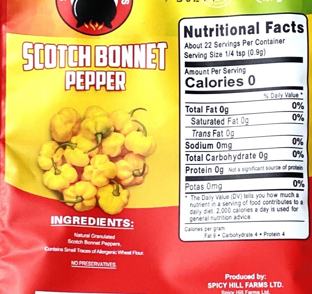 Spicy Hill Scotch Bonnet Pepper 0.7oz (20g) 12-Pack – Product of Jamaica – Curated & Packaged by ODatzGood