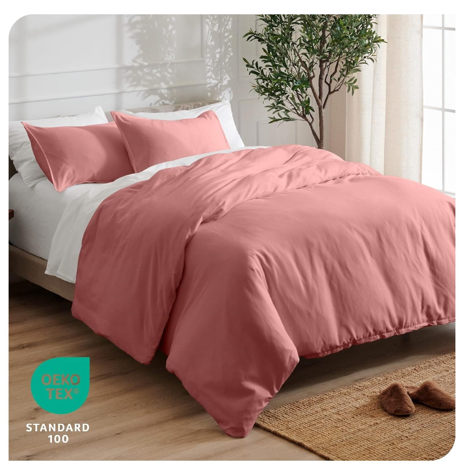 Bedding Duvet Cover King Size - Premium 1800 Super Soft Collection - Lightweight, Cooling - Soft Breathable Bedding Duvet Cover (King, Dusty Rose)