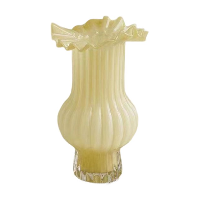 Jarrón de flores de vidrio de 26 cm Diseño plisado Centrólogos de mesa multipropósito hecho a mano Decoración de mesa para la decoración de la boda