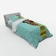 thumbnail image 3 of Ambesonne Retro Bedding Set 4 Pcs, Mother, Queen, Turquoise Marigold, 3 of 3