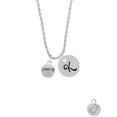 thumbnail image 2 of Delight Jewelry Silvertone Peace with AB Crystal and Dove Silvertone Script Initial Disc - K - Charm Necklace, 20"+3", 2 of 4
