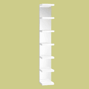Impressions Vanity SlayStation Natalie Mirrored 6 Shelves Column with Mirrored Back Panel (White)