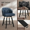 thumbnail image 6 of Faux Leather Upholstered Bar Stools with Backs for Kitchen Island, Dining Room, Pub, Dark Blue, 6 of 8