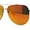 Gold / Orange Mirror, variant on Mens 90s Rimless Officer Style Mirrored Lens Air Force Sunglasses Gunmetal Gold Mirror