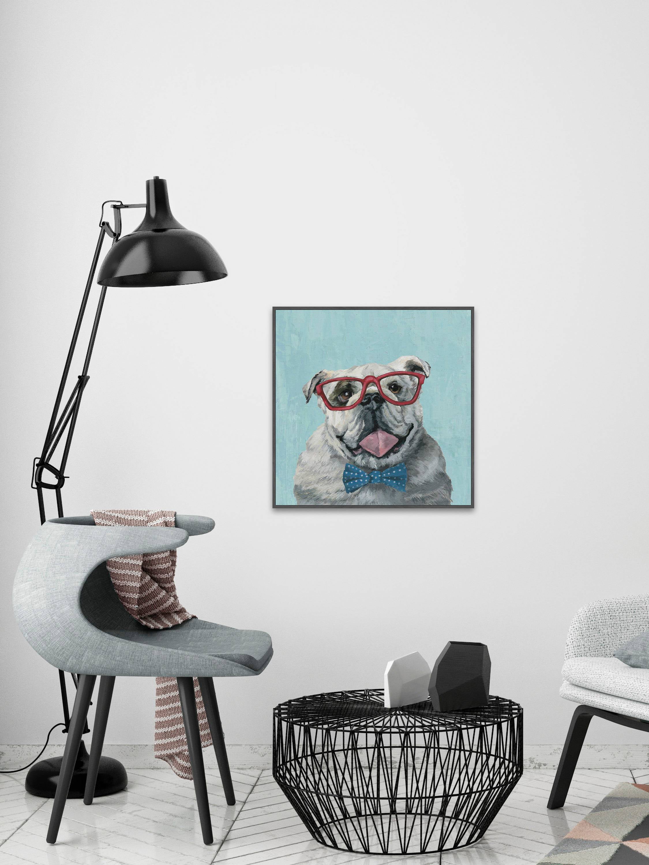 "Well-behaved Look" Floater Framed Painting Print on Canvas