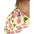 thumbnail image 3 of FOCUSNORM Robe Longue Femmes Bretelles Spaghetti Imprimé Fleurs Plissée Slim Fit Robe Moulante pour Cocktail de Fête, 3 of 6