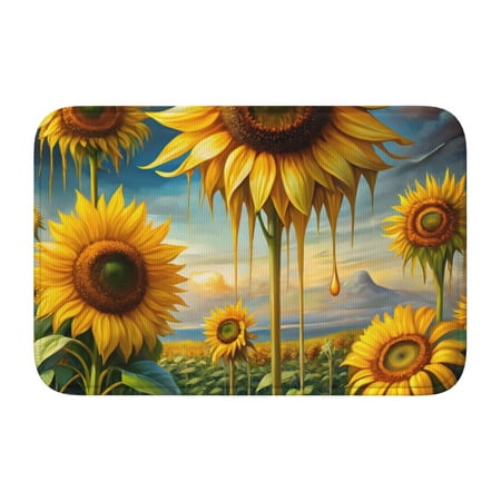 

Adjustable Apron - Bib Apron for Men Women Artistic Oil Painting Sunflower Waterproof Chef Aprons for Kitchen Gardening Cooking