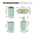 thumbnail image 2 of Accesorios de Baño 4 Piezas | Juego para Baño Moderno de Bambu | Juego de Accesorios de Plastico | Conjunto de 4 piezas para Baño, 2 of 5