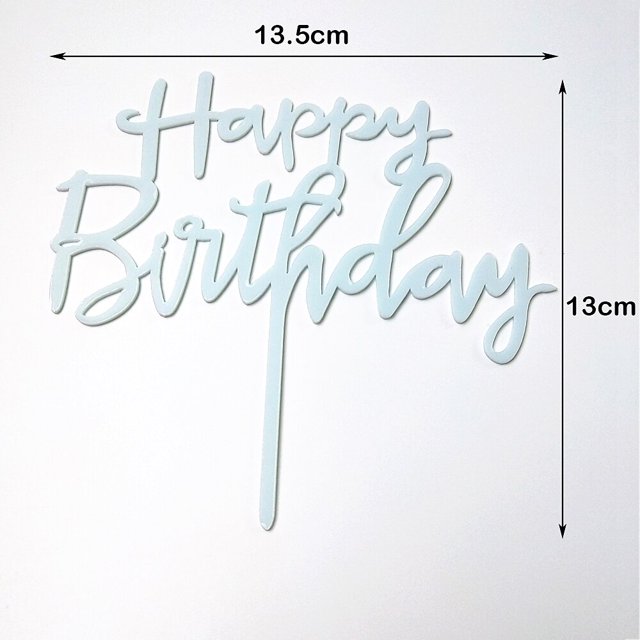 Adorno dorado para tarta de feliz cumpleaños, letras acrílicas para pastel, adornos plateados para fiesta de feliz aniversario, adornos negros para pastel, Día del Padre Tan Jianjun unisex
