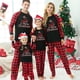 thumbnail image 5 of Conjuntos de pijamas familiares a juego TIMIFIS Pijamas navideños con camiseta de manga larga con ciervo y pantalones a cuadros Ropa de estar por casa para, 5 of 5