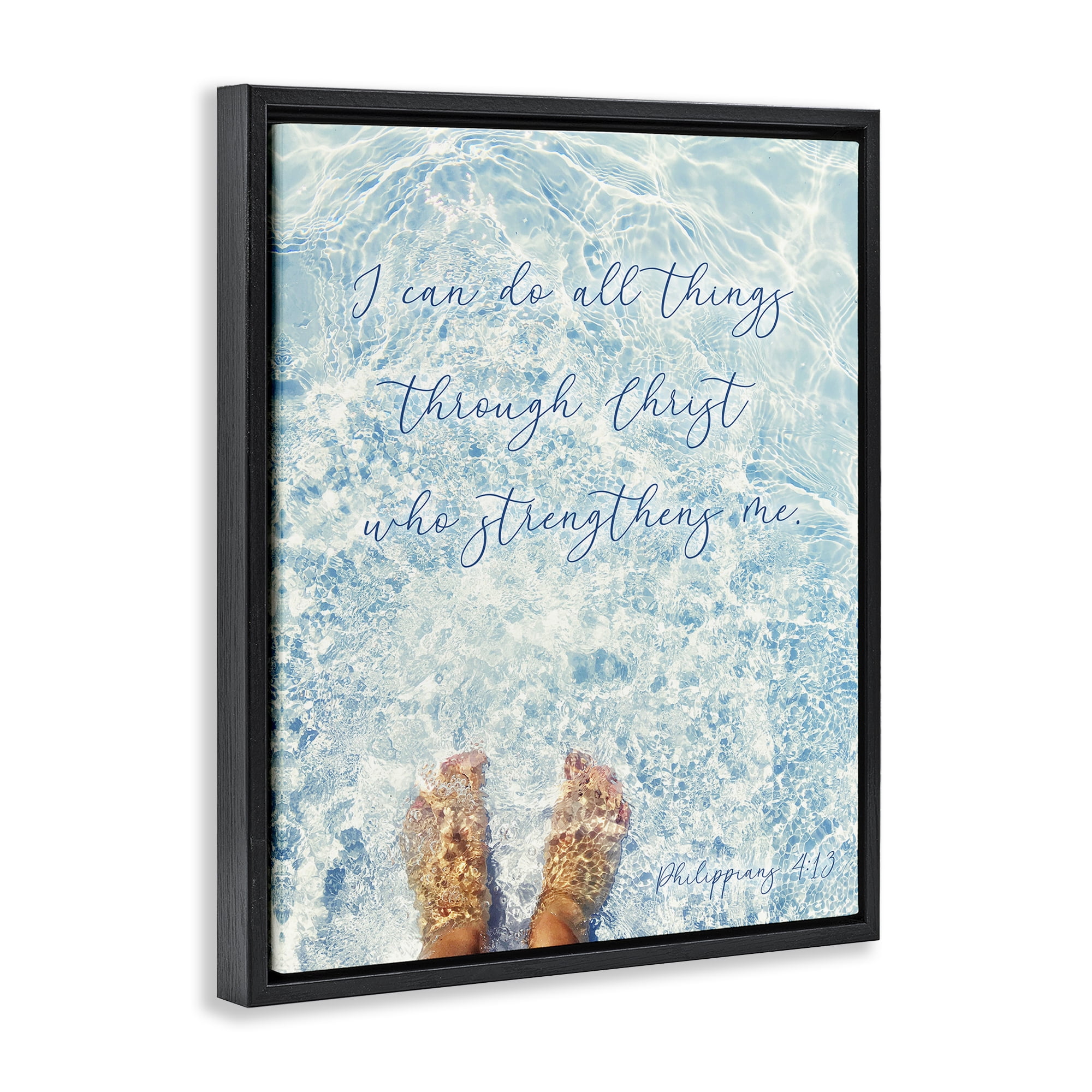 Stupell Industries I Can Do All Things Black Framed Floater Canvas Wall Art, design by Sarah Jane