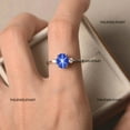thumbnail image 3 of thejewelryart 925 Sterling Silver Blue Star Sapphire Ring Elegant Women's Gems Stunning Star Ring Luxury Jewelry Gift for Her Black Vermeil 7, 3 of 5