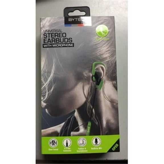 Bytech Sport Earbuds with Mic, Green