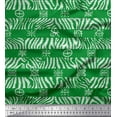thumbnail image 1 of Soimoi Green Japan Crepe Satin Fabric Stripe & Wild Animal Skin Decor Fabric Printed BTY 42 Inch Wide, 1 of 3