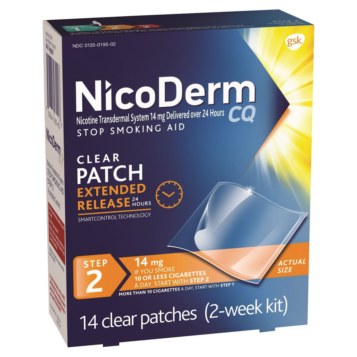 Nicoderm Cq Clear Patch, Clear, Step 2 to Quit Smoking, 3 Step Down