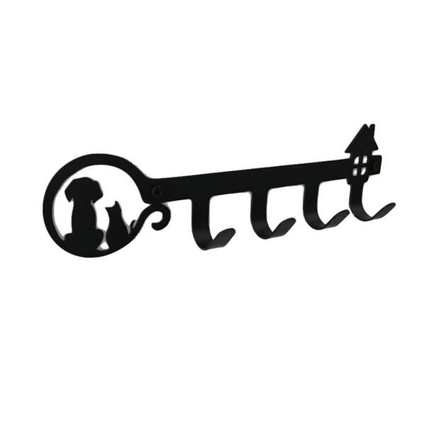 Inteprter Soporte para llaves Gancho Colgador de puerta Estilo de dibujos animados Carga de alta resistencia Dormitorio Organizador Tornillos Almacenamiento y organización del hogar Negro